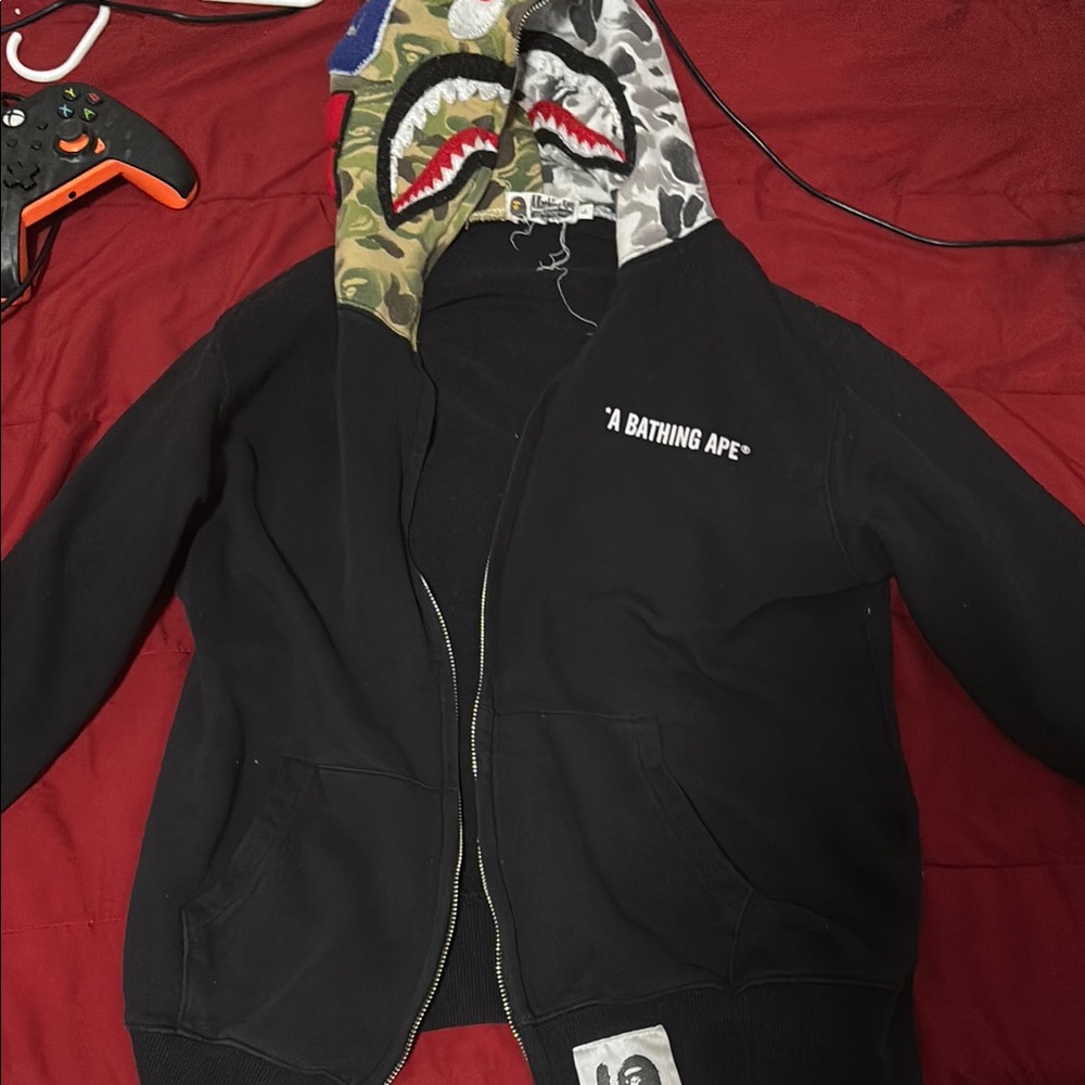 A Bathing Ape Black Shark Hoodie